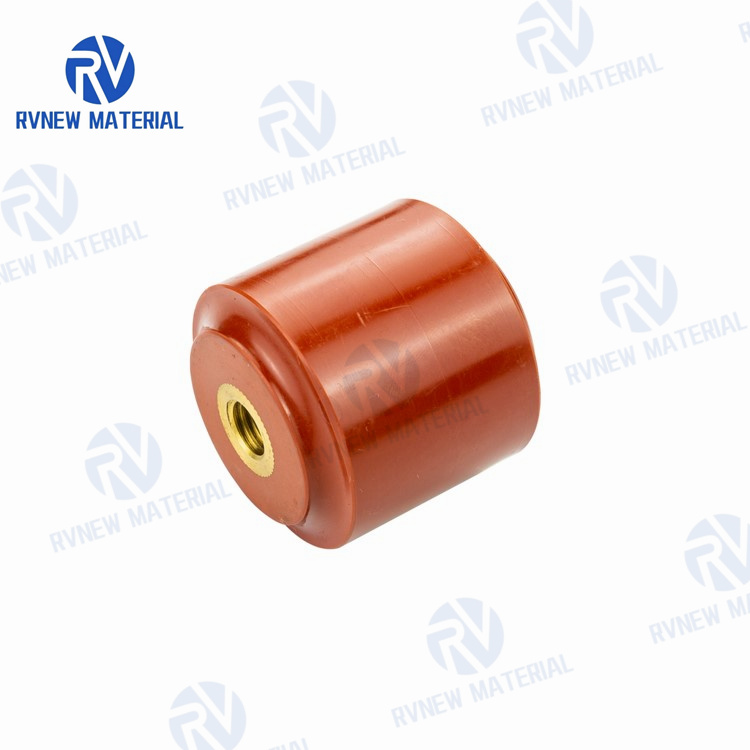 High Voltage Insulator Epoxy Resin Red Station Post Insulator 6KV 75×100 M16 