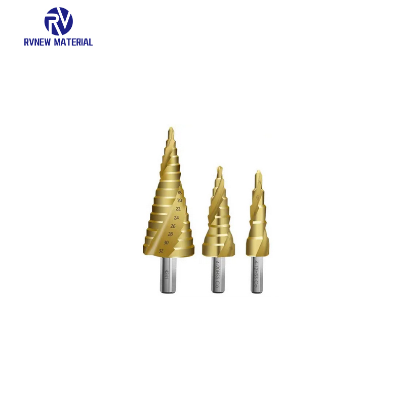 Step Drill with Direct/Spiral Flute for Drilling Wood, Stainless Steel, Metal, Plastic