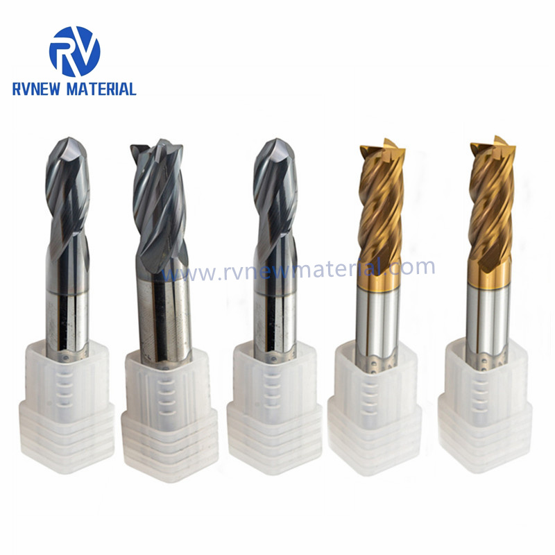 Tungsten Carbide High Precision HRC45 4 Flutes CNC Milling Cutter