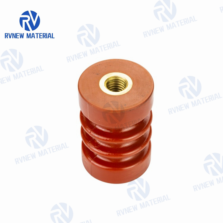 High Voltage Insulator Epoxy Resin Red Station Post Insulator 6KV 75×100 M16 
