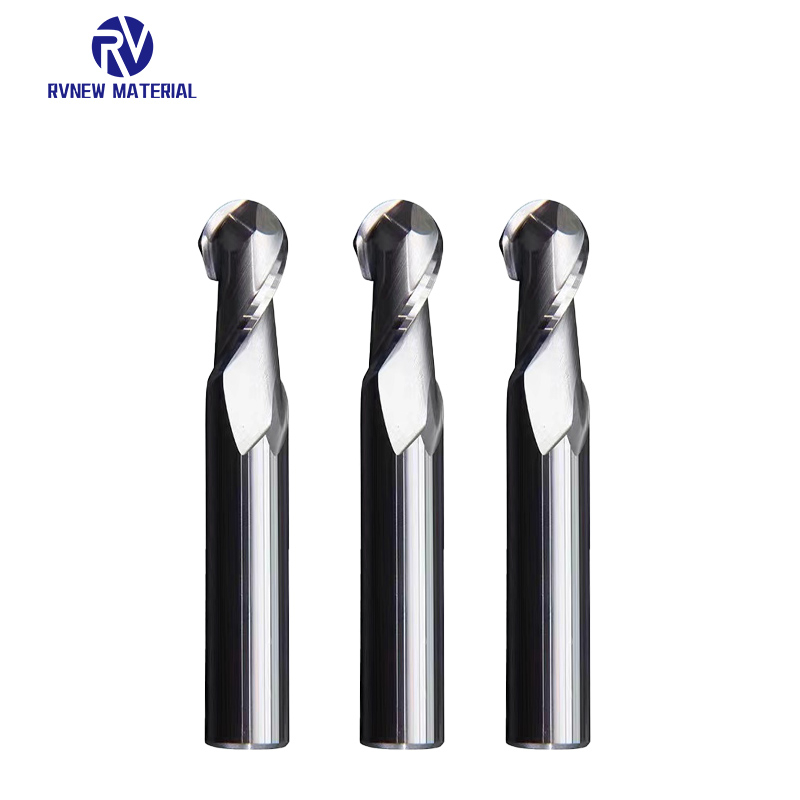 2flutes 55HRC Solid Carbide Milling Cutter Ball Nose End Mill for Aluminum 