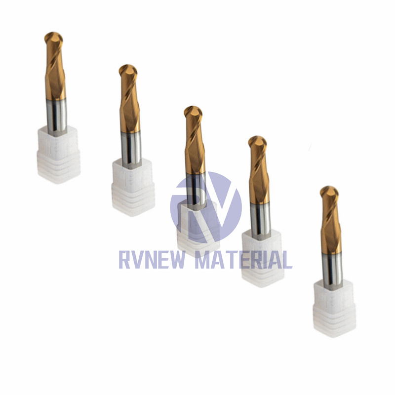Solid Carbide Ball Nose End Mill Coated Cone CNC Milling Cutter 